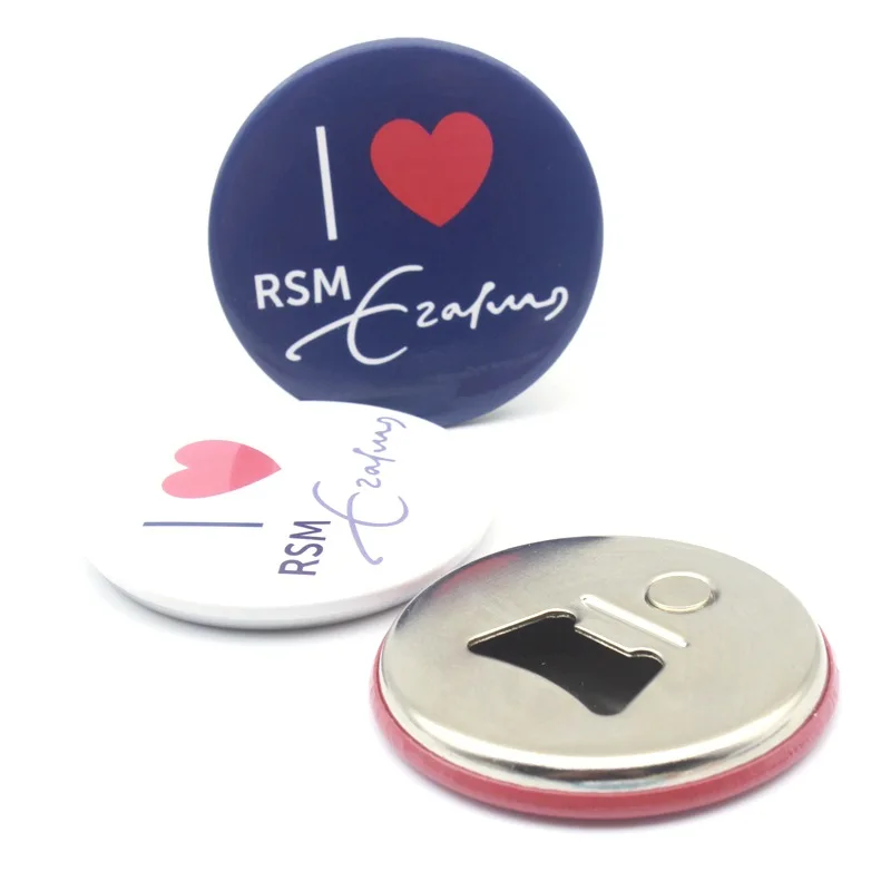 50pcs Customized Logo Fridge Magnet with Beer Bottle Opener Business Promotional Gifts Wholesale Custom Magnets, Diameter 5.8 cm