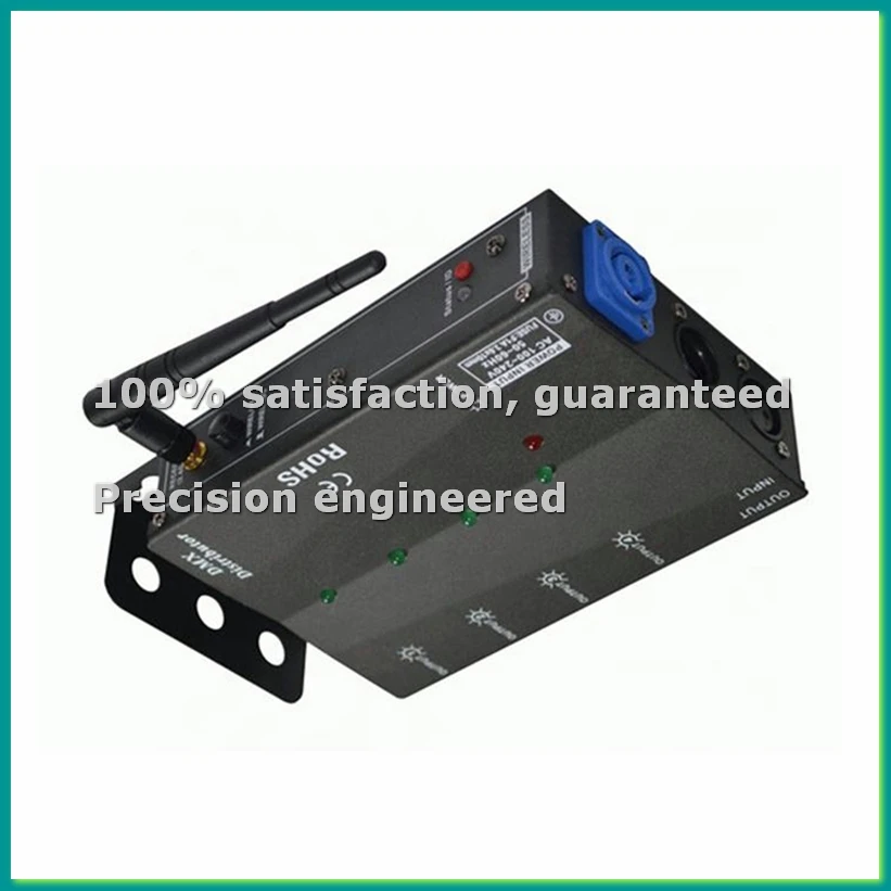 4 Way Wireless Separate DMX512 Splitter Distributor DMX512/1990 Signal Data 1 Input 4 Output Side Installed US PLUG-TCES