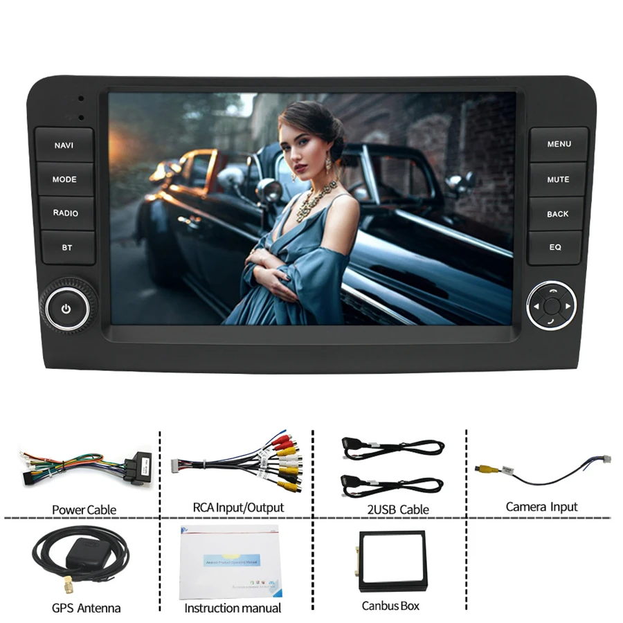 9'' Android 10.1 2+32GB Car Stereo Radio GPS WIFI Mirror Link  RDS For Mercedes Benz M-Class W164 GL-Class X164 2005-2012