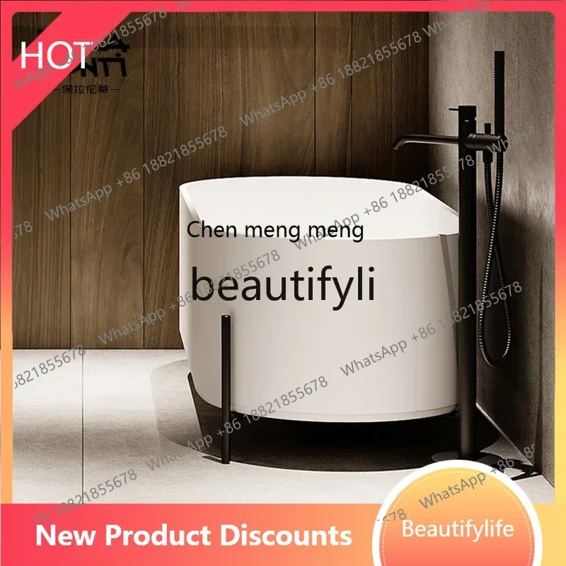 ss8350 ss 25One-piece Qimei Stone Oval with Tripod Bath Hotel Double Artificial Stone Household Bath