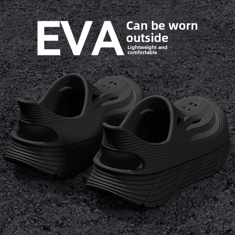 Non-slip hole shoes men's summer 2026 new deodorant stepping on shit feeling outdoor sports eva wear cool slippers men - view 4
