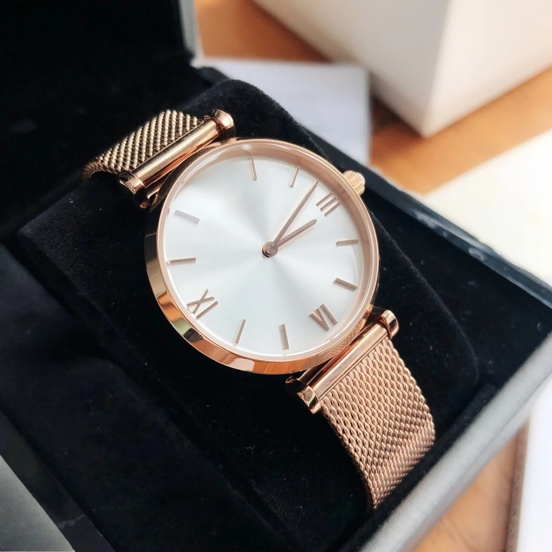 2025 nova moda relógio de pulso de quartzo para mulher marca superior relógios femininos cinto de malha metal simples luxo alta qualidade senhoras relógio