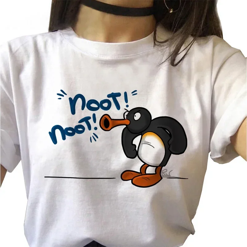 Women\'s T-shirt Noot Noot Pingu T-shirt Ulzzang Kawaii clothing printing T-shirt retro aesthetic new T-shirt cartoon T-shirt