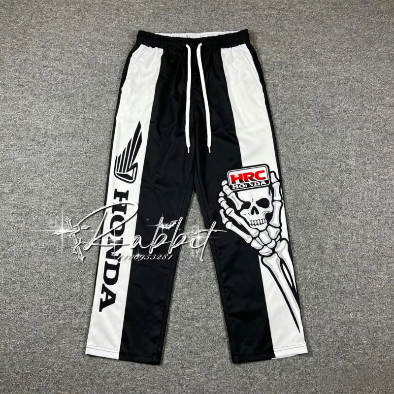 

2025 Honda HRC Racing Team Fashion Street Retro Gothic Special Edition Cycling Pants Men's Motorcycle Racing Speed Drying Pants