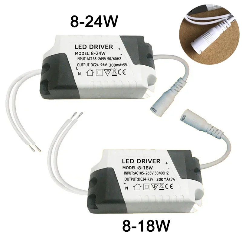 LED Driver AC 185-265V to DC 12V DC 24V 8-18W 8-24W Lighting Transformer Ceilling Lamp LED Strip Power Supply Adapter 280mA