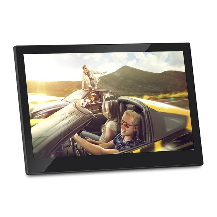 Android 10 OS 15.6 inch LCD digital signage advertising touch player wall mount poe rj45 panel