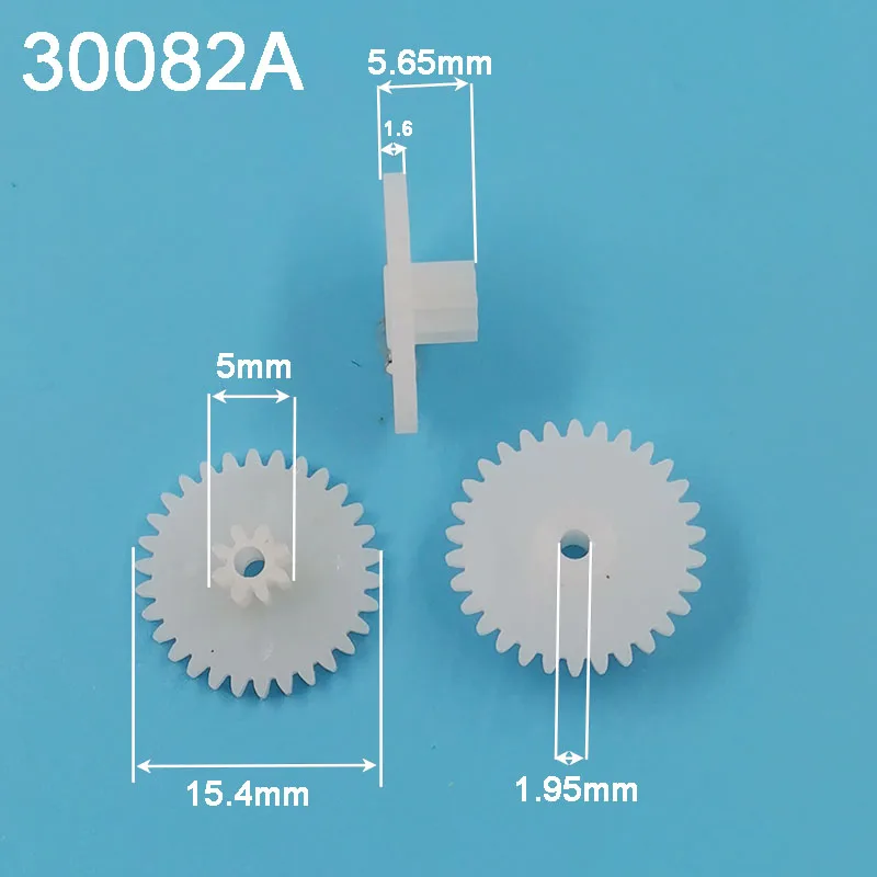 30082A 0.5M Gears Diameter 16mm Plastic Gear Double Cone 30T + 8T Tight 2mm Shaft Hole Pinion Parts