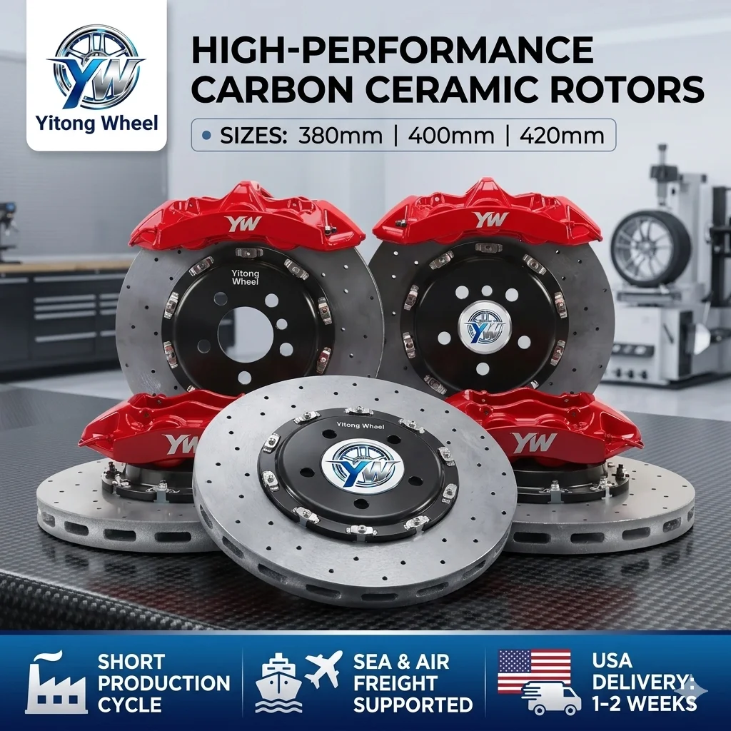 Racing Carbon Ceramic Brake Disc Rotors 380mm 400mm 420mm Performance Brake Pads Car Brake System for BMW Audi Mercedes