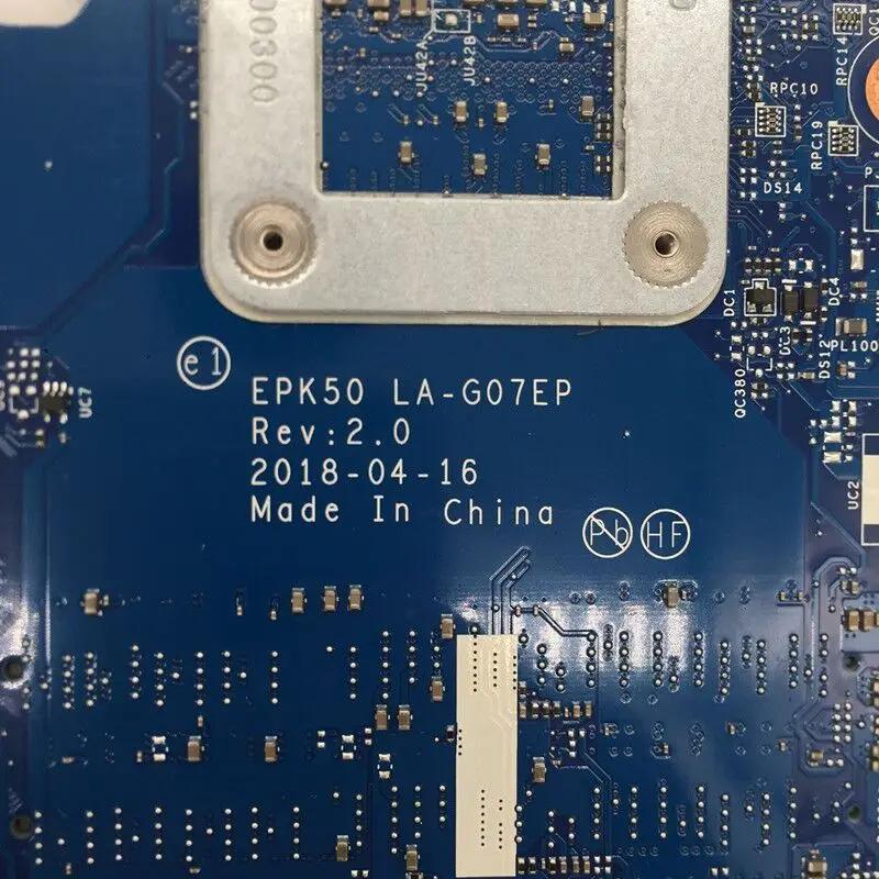 

L20369-601 L20369-001 Mainboard EPK50 LA-G07EP For HP 15-DA 15-DA0014DX Laptop motherboard With SR3LA I5-8250U 100% Full Tested