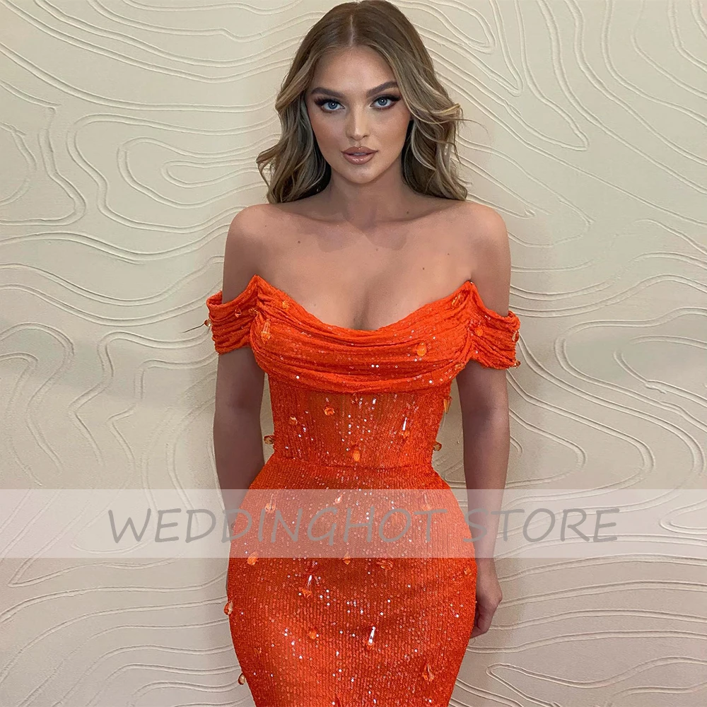 2023 Women Prom Dress Off Shoulder Sparkly Sequin  Sexy Evening  Party Maxi  Luxury Mermaid Ladies es Long