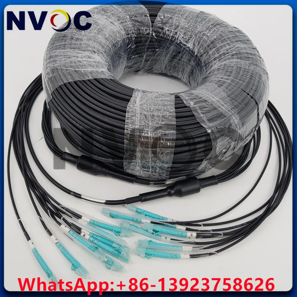 8Core 200M MM OM3-300 8C LC-LC/ST/FC/SCOutdoor DVI Waterproof 5.0mm 7.0mm Armored MultiMode Fiber Patch Cord TPU Cable Connector
