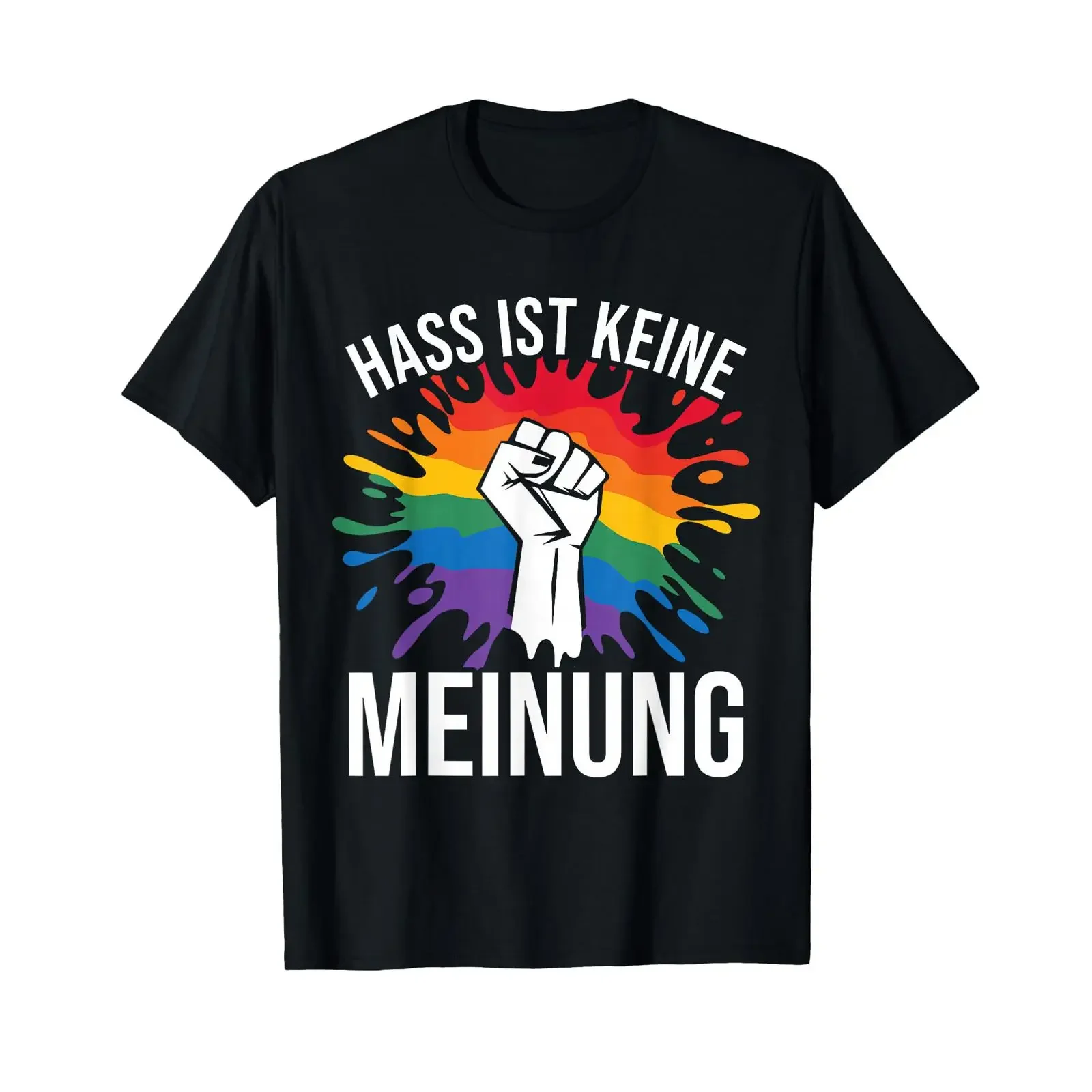 Hass ist keine Meinung Statement gegen rechts T Shirt black vintage Washed Casual Top For Everyday Wear Slightly Versatile