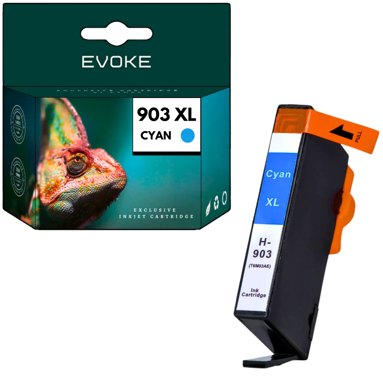 Evoke Compatibele Inkt voor Hp 903XL Hp903 T6M03Ae Cyaan 12 ml 1040 Stron Officejet Pro 6860 6868 6900 6950 6960 6968 6970 6975 6978