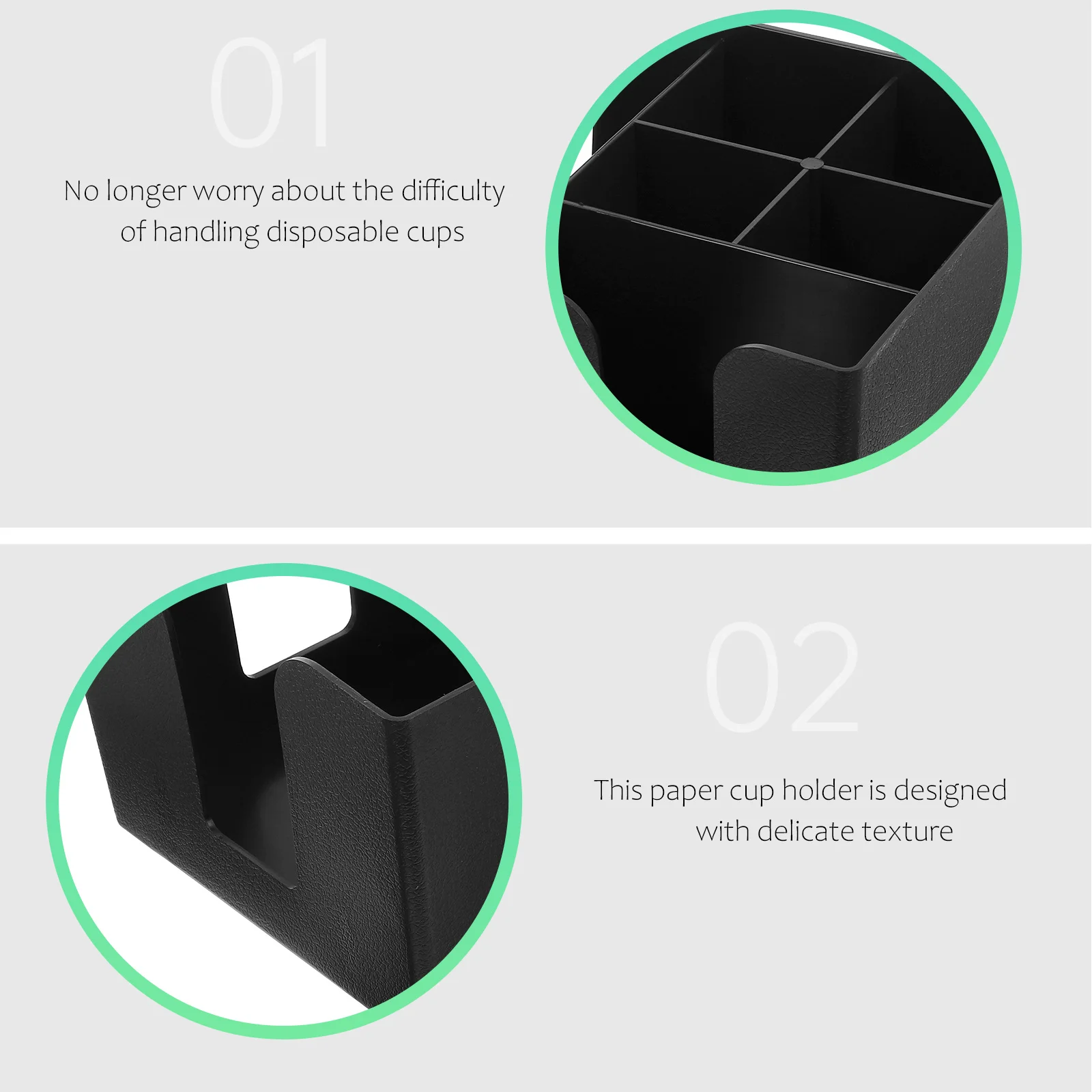 

Countertop Coffee Cup Organizer Multi-Compartment Storage Rack for Home Restaurants Convenience Stores Elegant PP Material Paper