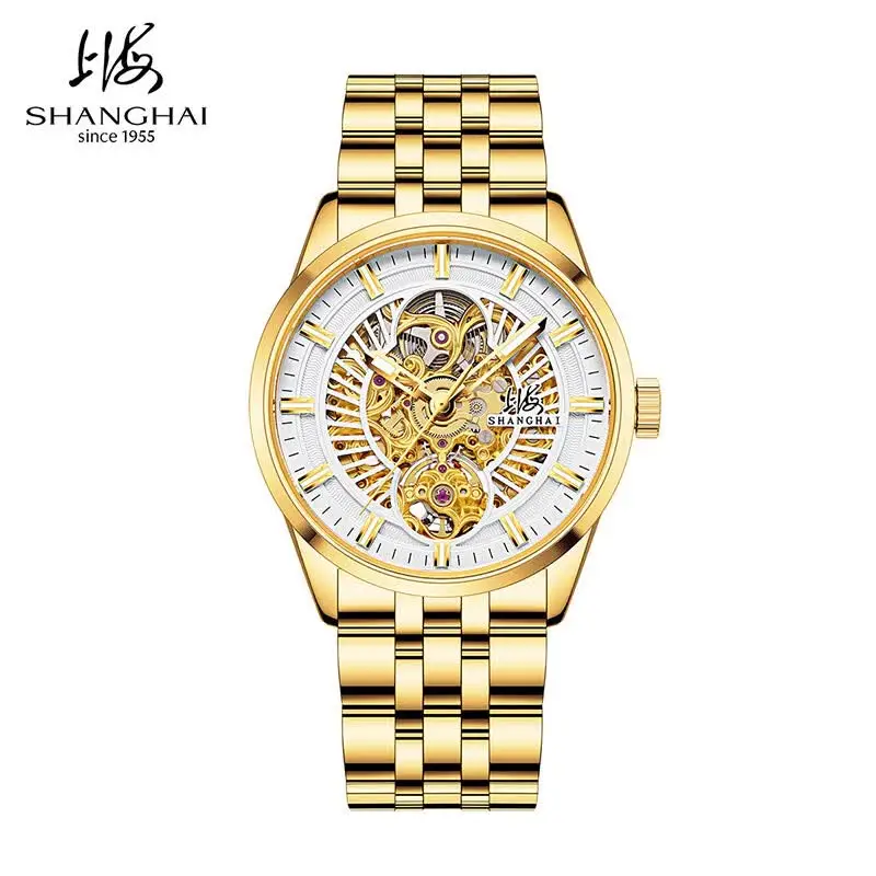 

Shanghai Watch Double-sided Openwork 41mm Men's Automatic Watches Sapphire Mechanical Wristwatch 316L Stainless Steel Clock 949