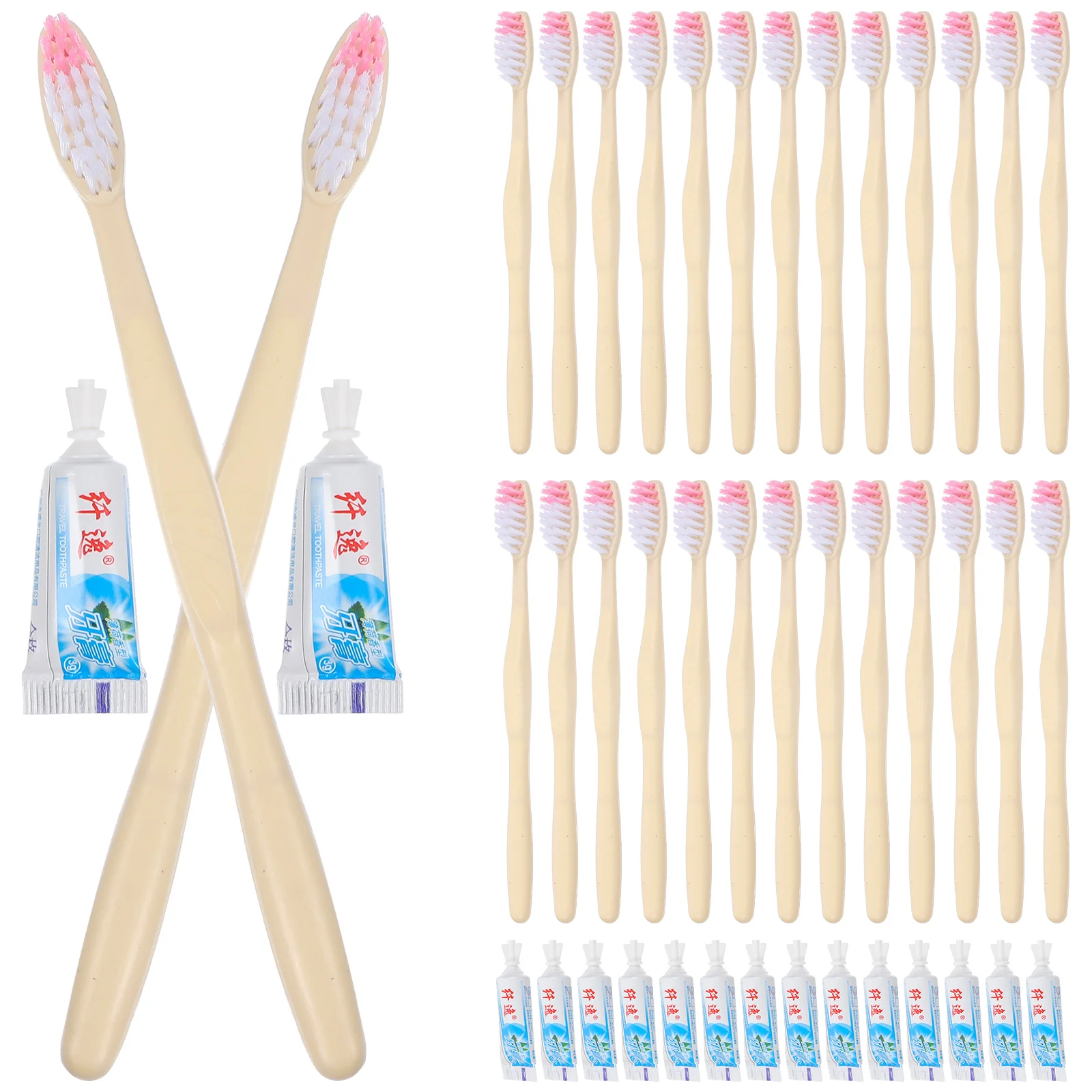 

Disposable Toothbrush Toothpaste Plastic Travel Toothbrush Toothpaste Set Dental Cleaning Tool Oral Health Caring Tool