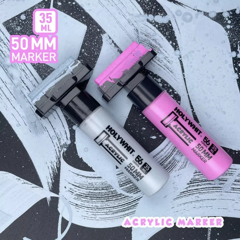 50mm Wide-head Acrylic Marker/water-based Graffiti Pen/waterproof Quick-drying Strong Coverage Handmade DIY Transformation