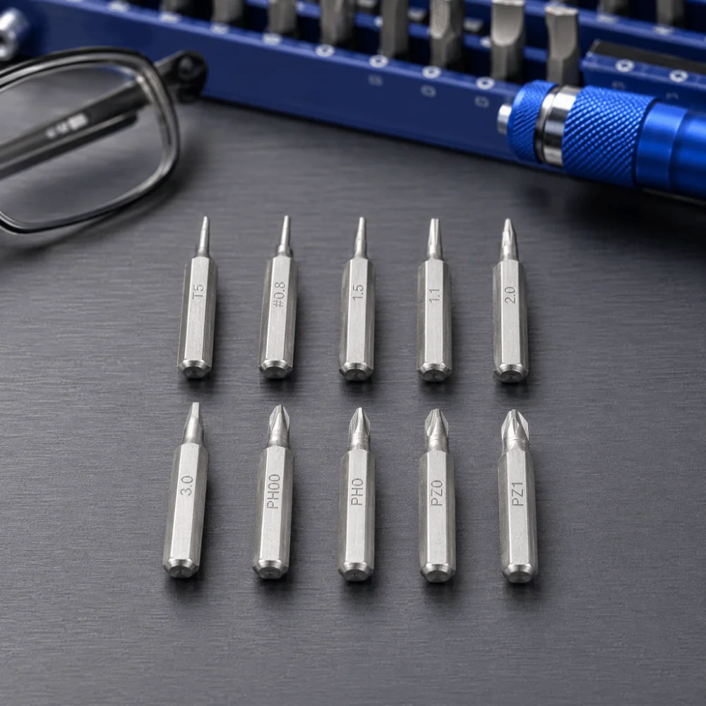 10pcs 4mm Shank Screwdriver Bits Set Slotted Bits Cross Head Hex Shank Screwdriver Bits 28mm Length Magnetic