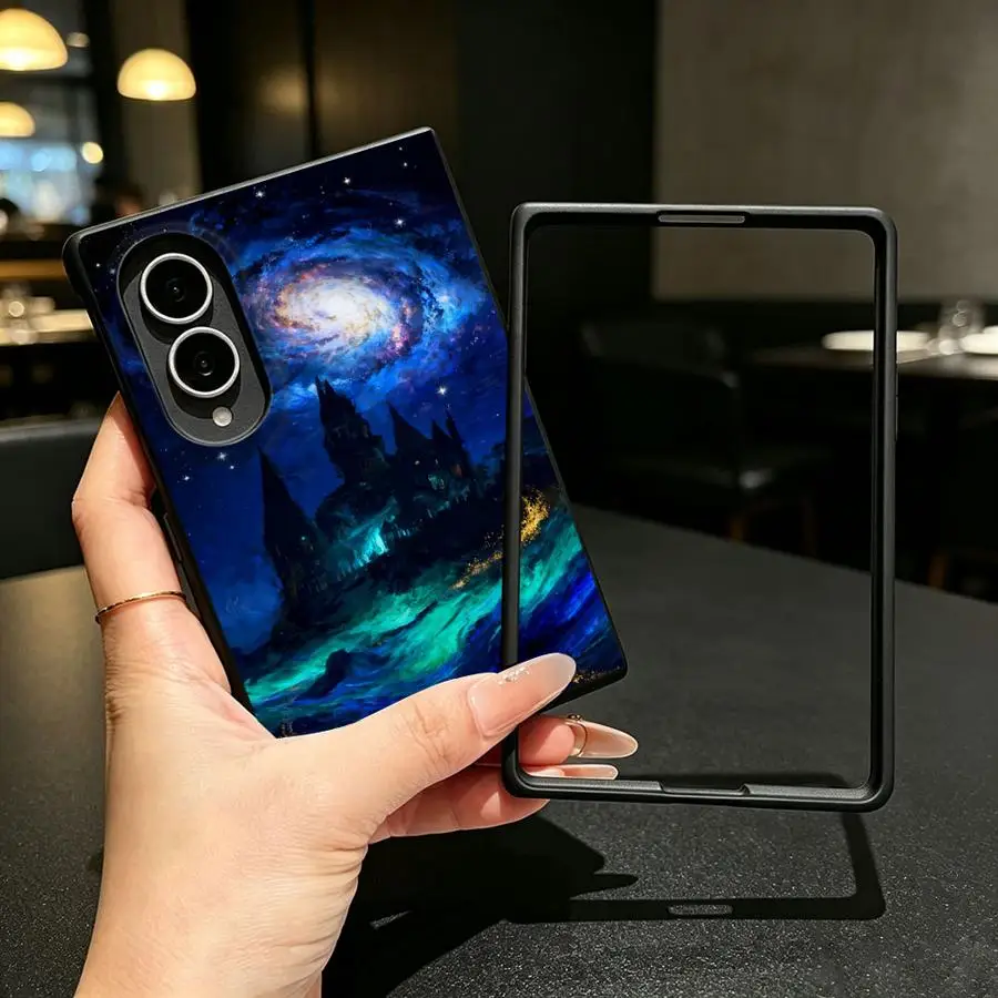Creative Starry Sky Castle Luxury Phone Cover Case for Samsung Galaxy ZFold Wide ZFold8 Z Fold8 Wide Z Fold 8