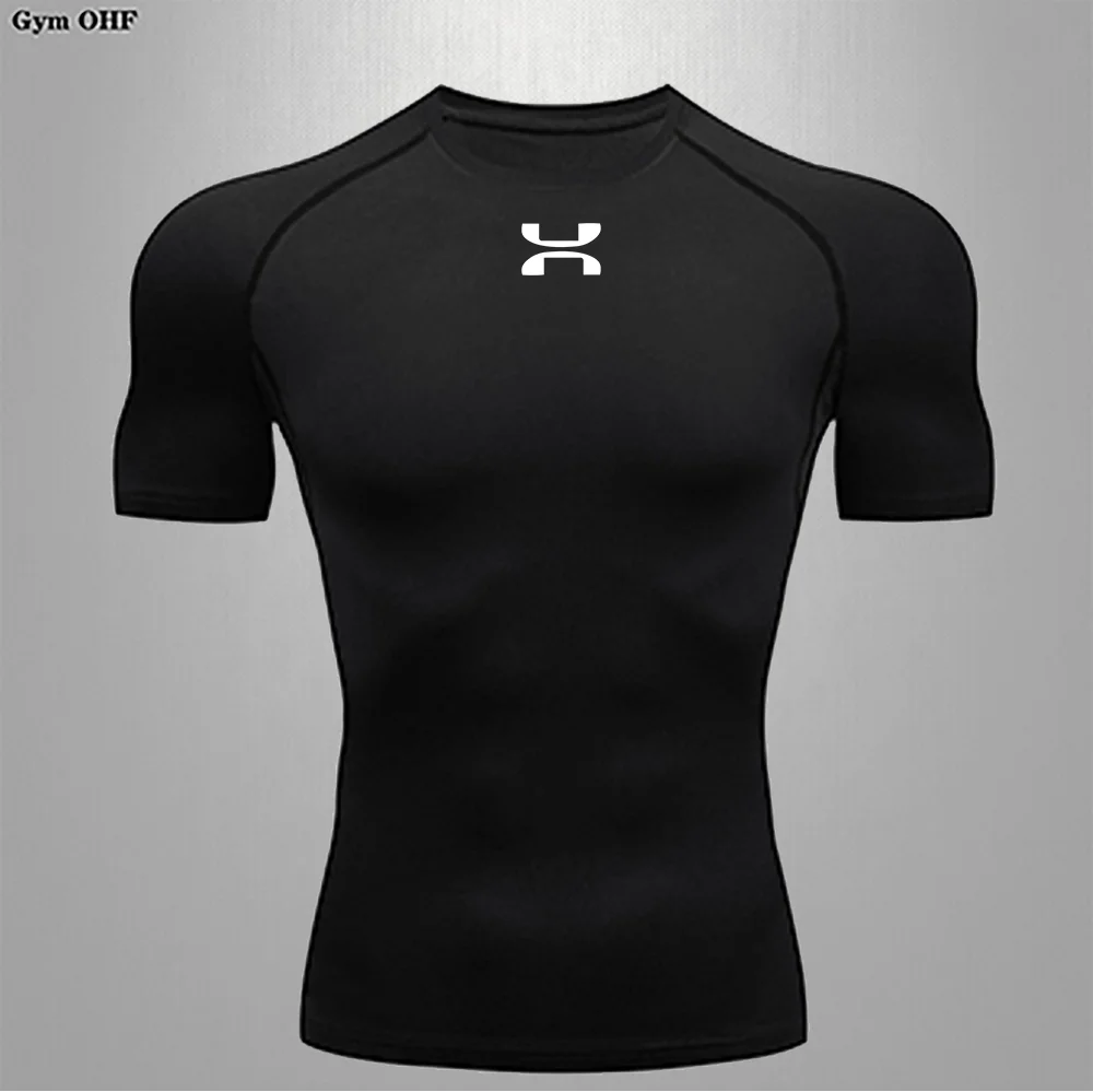 Men's Quick Drying Tight Fitting T-shirt 2024 Compression Fitness Sportswear Rashguard Jujitsu Workout GYM Training Top Tees