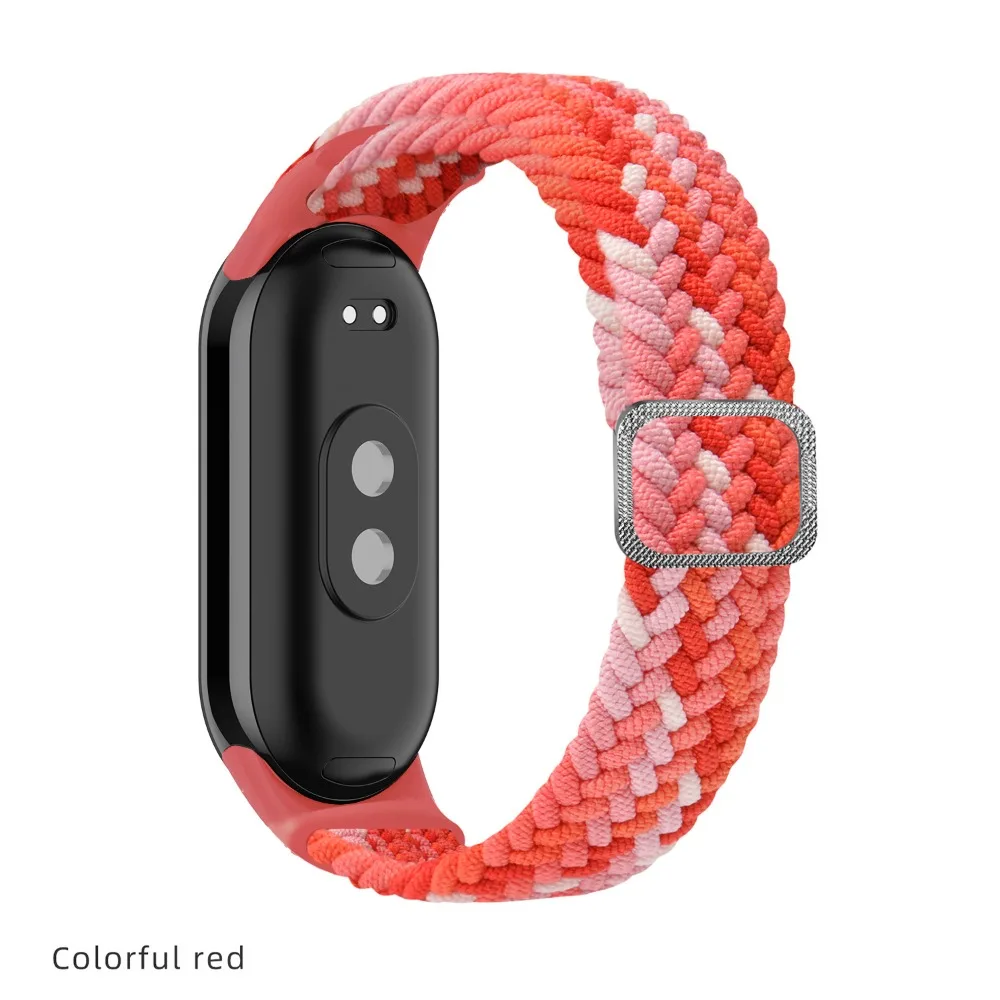 Bracelet de montre tissé en nylon réglable pour Xiaomi Band 8, sangle ultra mince, structure marketen métal confortable