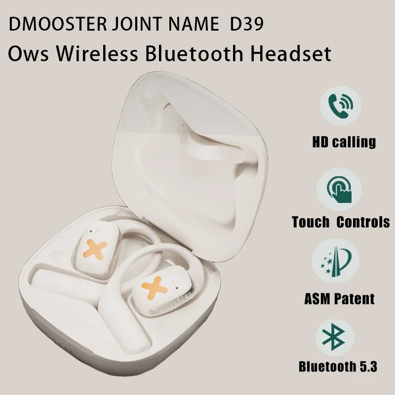 

Dmooster OWS Wireless Bluetooth Waterproof Headphones Ear Hook Hifi Headset Sport Game Earphones for Gym Smartphone Bass Earbuds