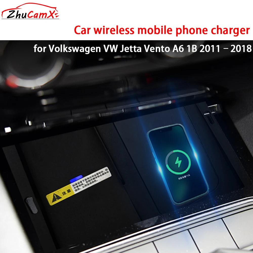 

for Volkswagen VW Jetta Vento A6 1B 2011–2018 Center Console Storage Wireless Mobile Phone Charger QI 18W Magsafe Fast Charging