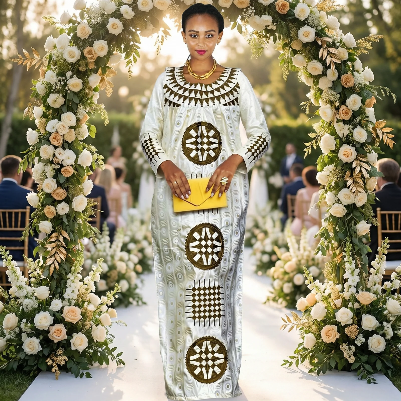 African Dresses For Women Luxury Boubou Material Rich Embroidery Design