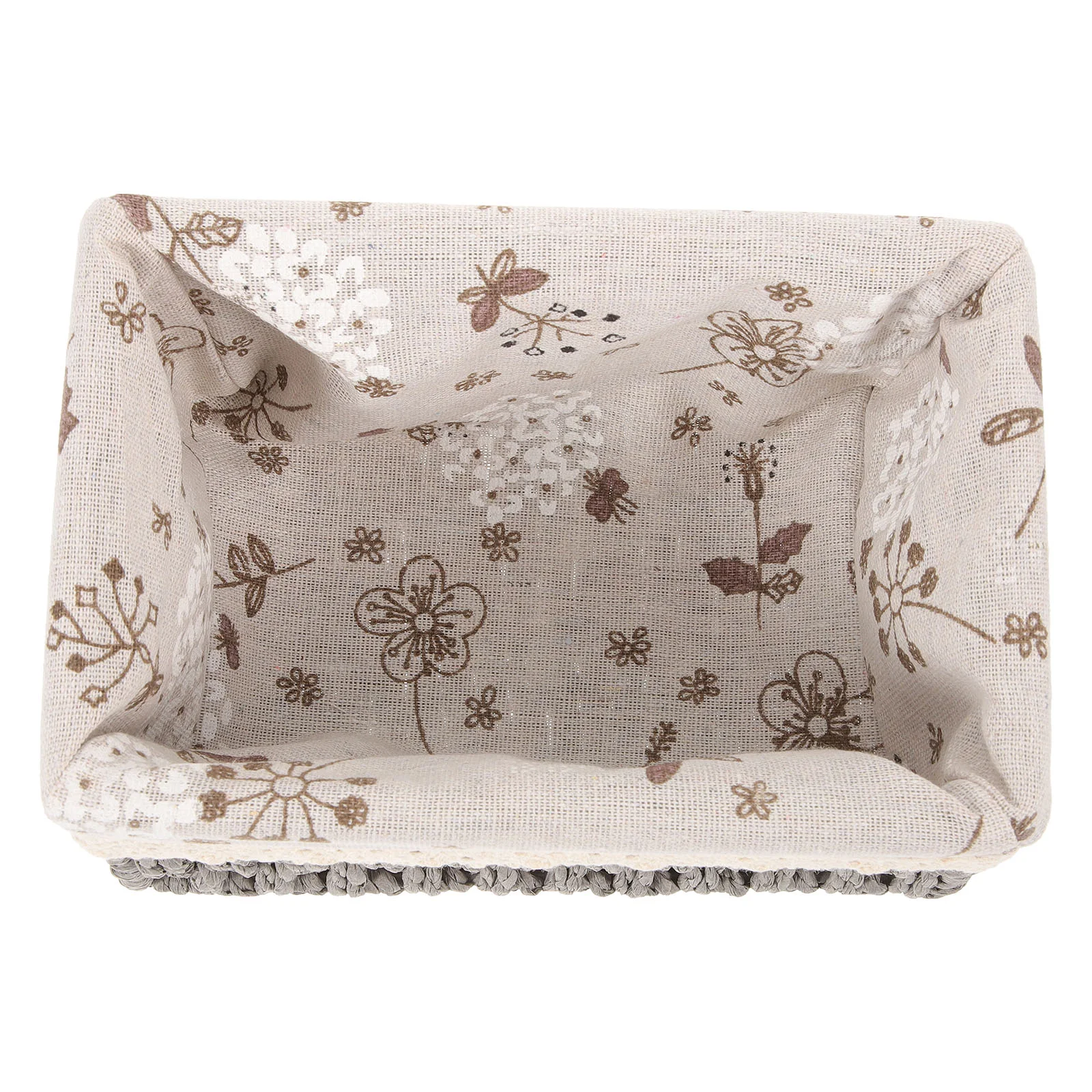 Fabric Desktop Storage Basket Woven Home Supplies With Liner Sundries Container Sundry Wicker