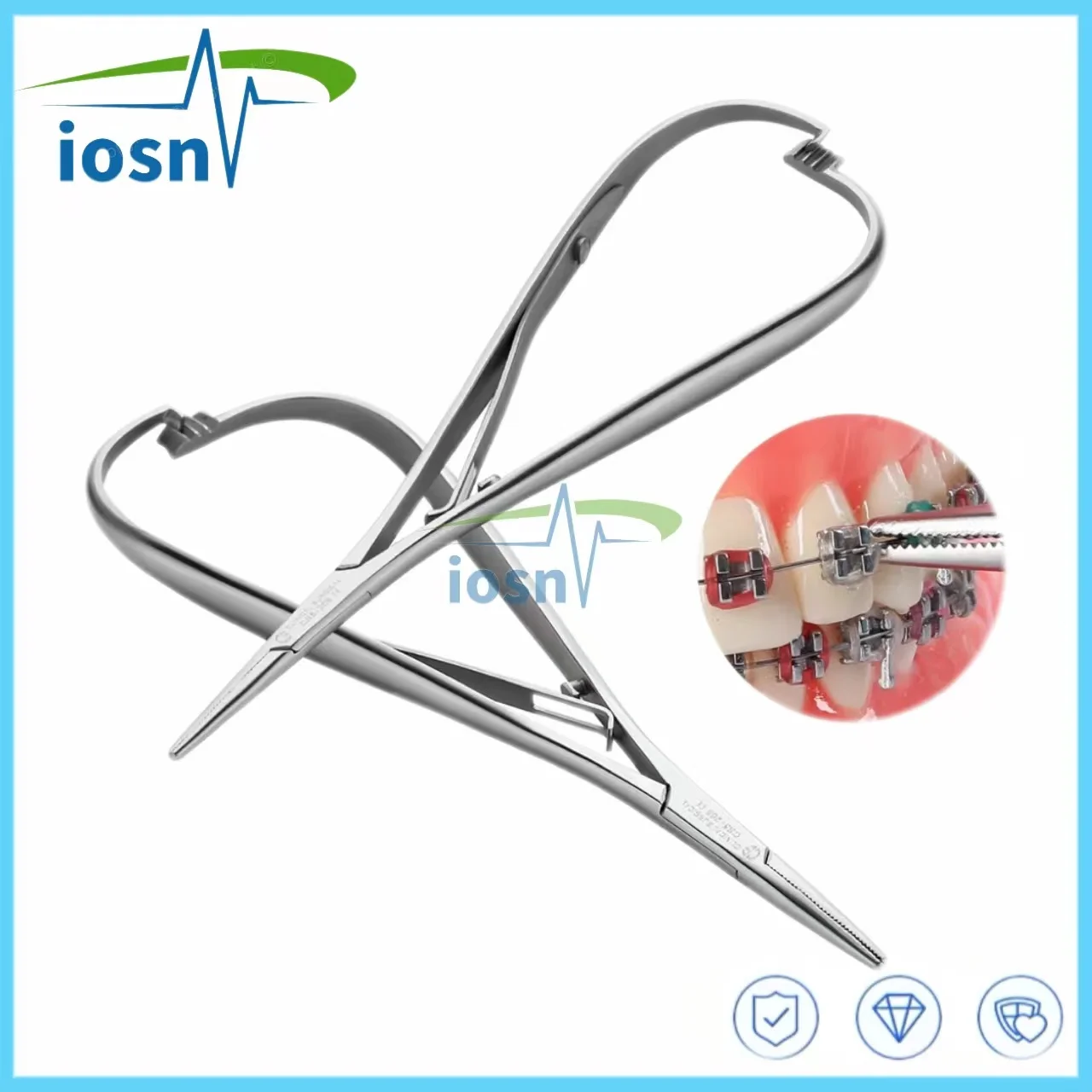 Dental Orthodontic Elastic Placement Ligature Tie Holder 14cm Extra Fine Beak Stainless Steel Ligation Ring Needle forceps