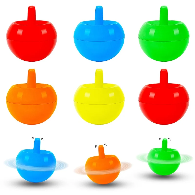 6PCS Small Plastic Spinning Flip Top Desk Fidgets for ADHD Anxiety Stress Reliever Stocking Stuffers Kids Party Favors Gifts