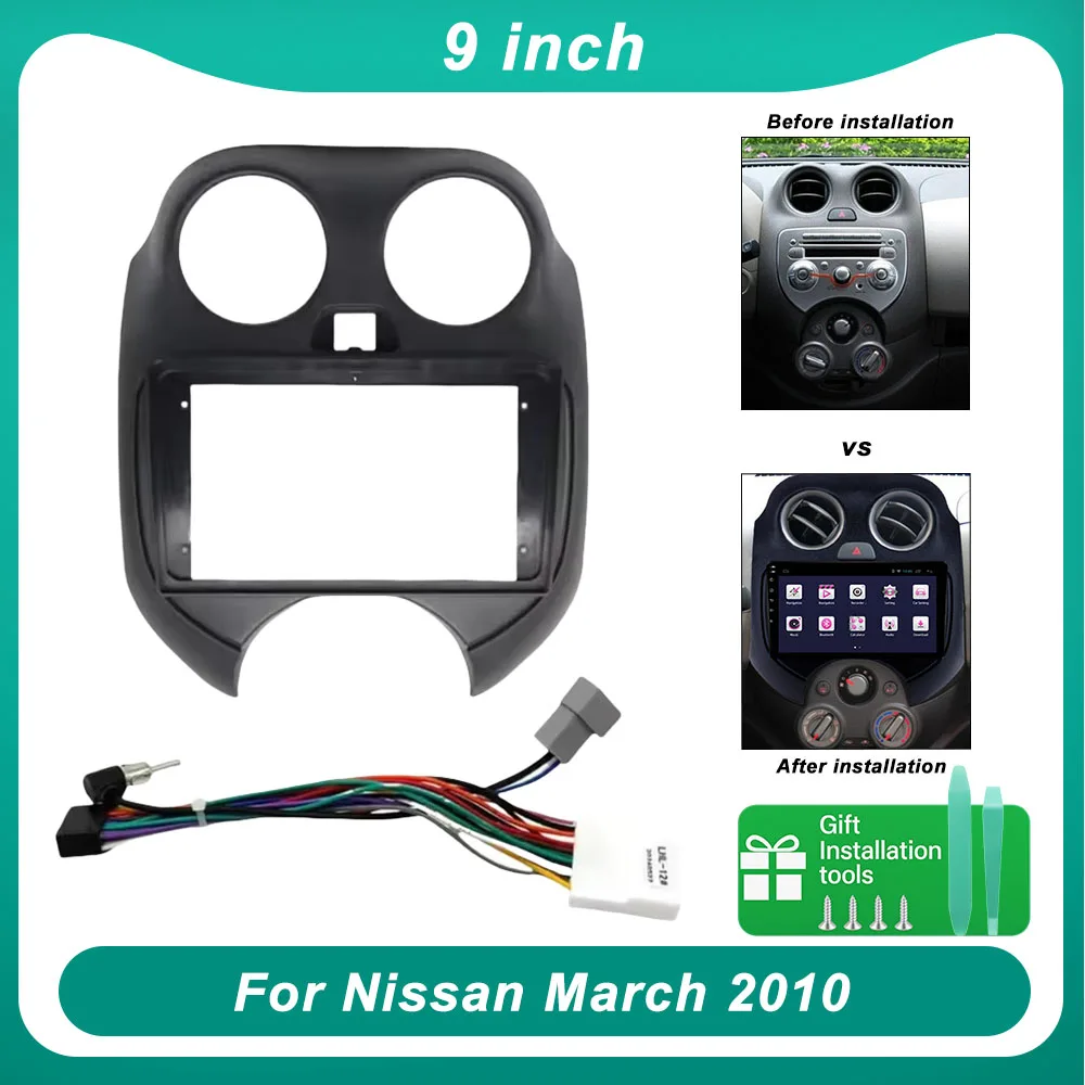 

Рамка для автомобильного радио 9 дюймов, адаптер Fascia Для Nissan March 2010, комплект для панели приборной панели Android
