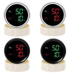 2 IN 1 Car Digital Display Oil Temperature+Oil Pressure Gauge 52mm Car Gauge Red/Green Backlight Oil Temp/oil Pressure Sensor