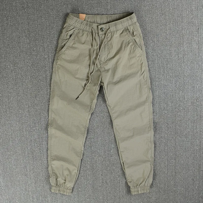 Casual Loose Versatile Drawstring Leggings Outdoor Quick-drying Pants Autumn Thin Light And Breathable Fashion Long Johns Men's