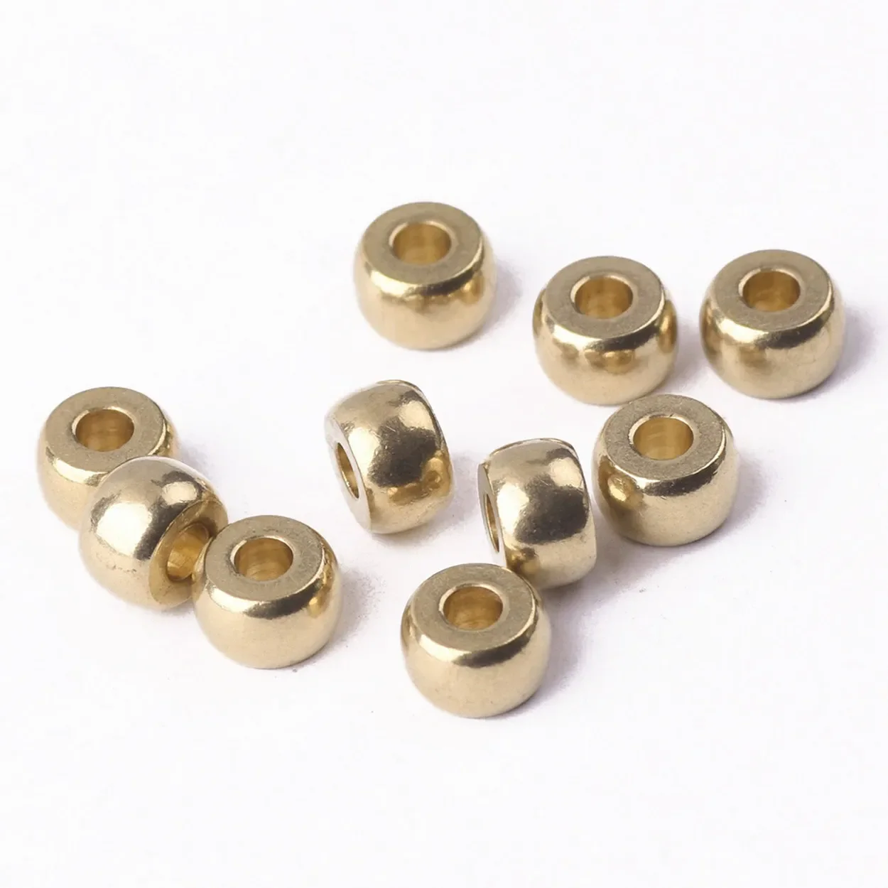 

Round Cylinder Light Gold Color 5x3mm 6x4mm 8x5mm Solid Brass Metal Loose Spacer Crafts Beads Lot for Jewelry Making Findings