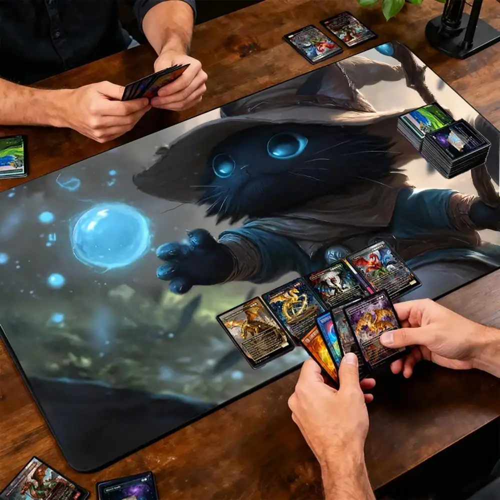

Cat Warrior Mouse Pad Office Mouse Pad with Wrist Support Games Desk Mat for MTG tcg,tNon-Slip desk mat,Gaming playmat