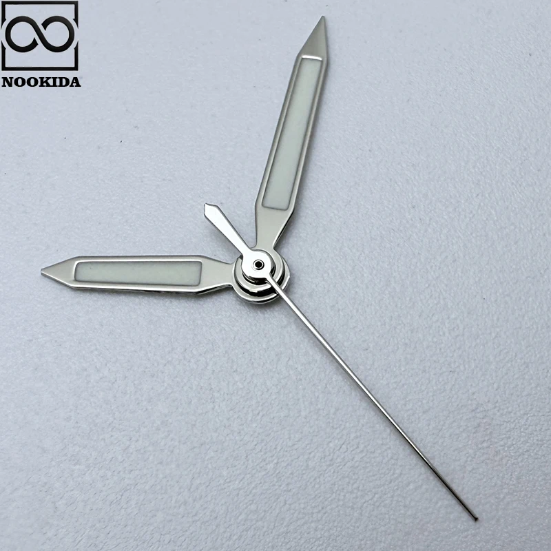 NOOKIDA Silver Simple Polished Hands Green Luminous for Japan NH35/NH36/4R/7S Automatic Movement Mechanical Watch Accessories