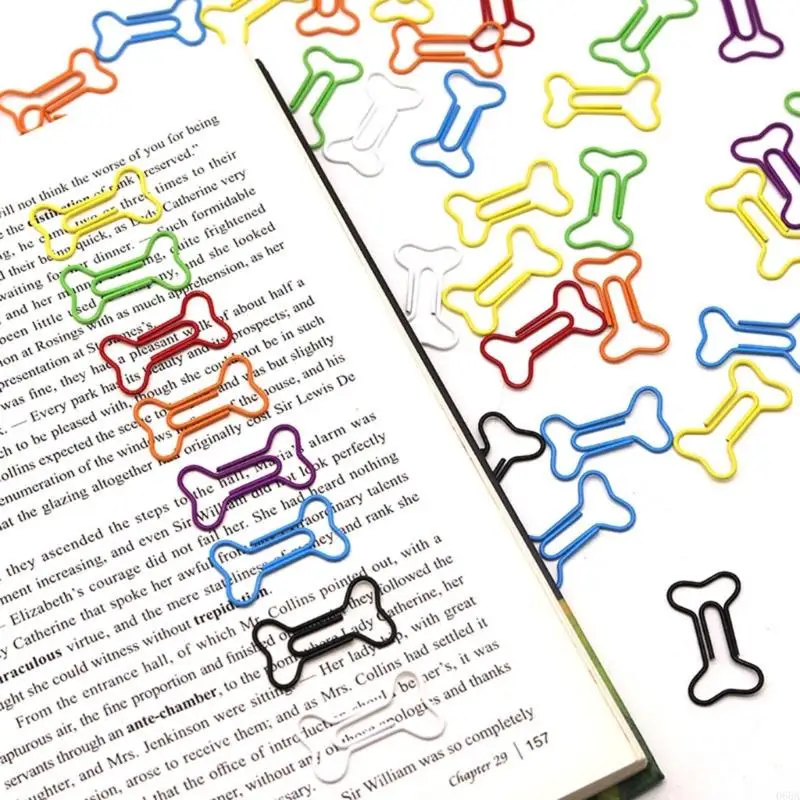 다채로운 금속 뼈 클립 대량 팩 학교 문구 용품 녹 방지 문서 패스너 공예 교실 액세서리