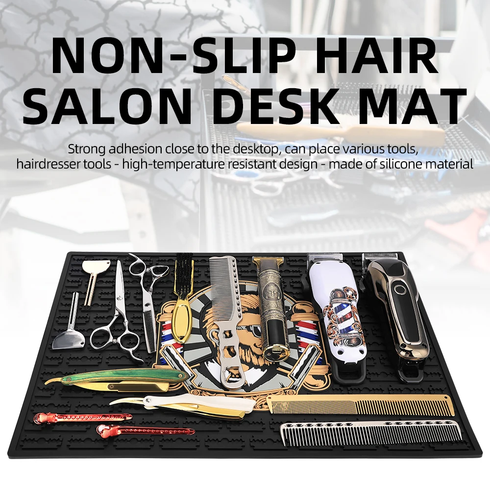 Waterproof Haircutting Mat, Barber Station Desktop Organizer - Non-Slip & Easy Clean to Protect Tabletop from Hair