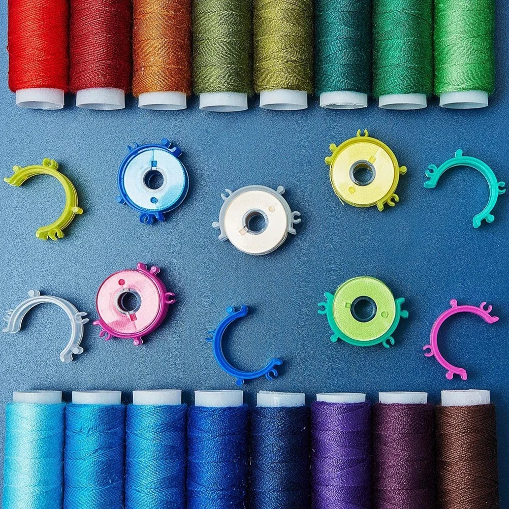 

1Set Colorful Bobbin Clips Thread Holder Sewing Reel Clamps Organizer Tool for Home Sewing Use Bobbin Clips Thread Holder