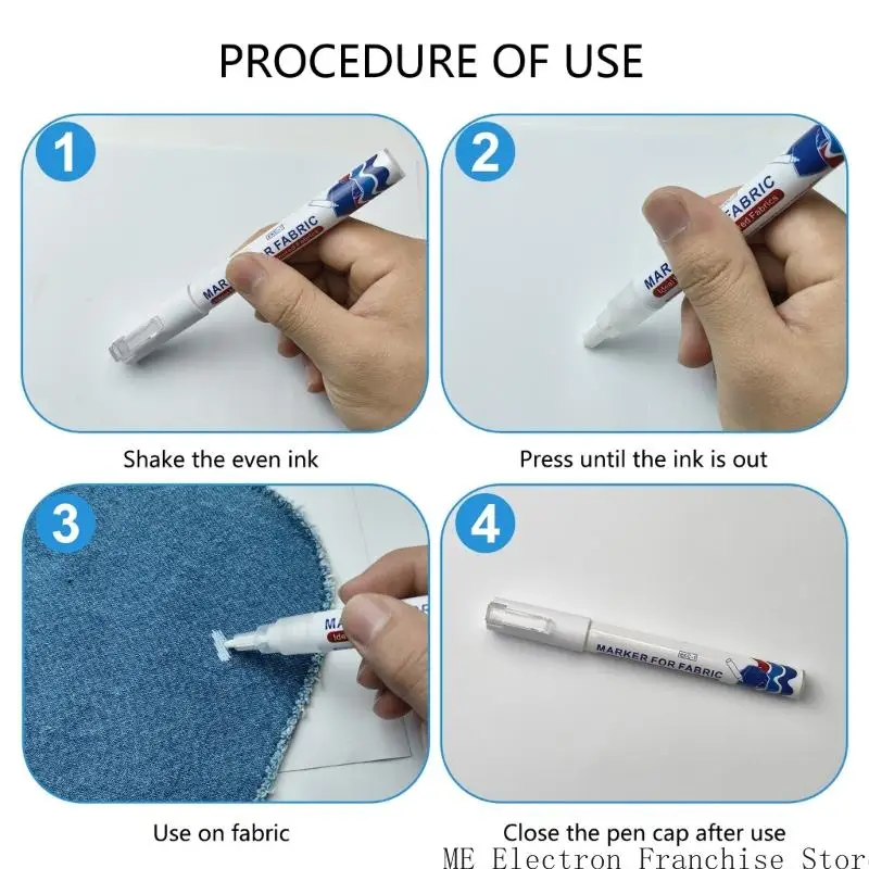 T5EA белая ткань краска ручка 2 мм шириной бывший сухой водонепроницаемый маркер для одежды для одежды для шляпы шляп
