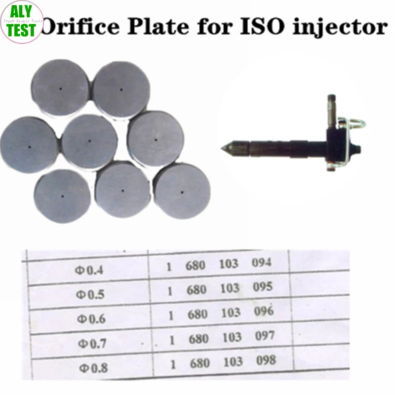 Aly Test 6 High-inertia Low-inertia Orifice Plates for ISO Standard Euro II Injectors