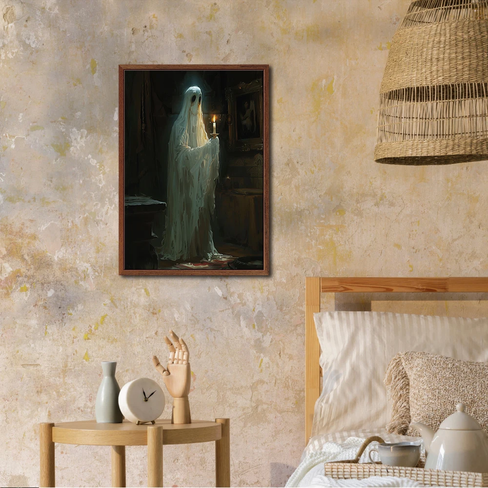 Putuo Decor-Wooden Recessed Wall Decoration, Ghost Element, Dark Style, Home, Farmhouse, Living Room, Shop, 1Pc