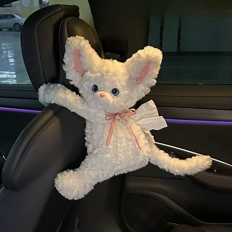 2026 New Car Tissue Box Holder Cute Cat Plush Toy Design Premium Tissue Dispenser for Vehicle Interior