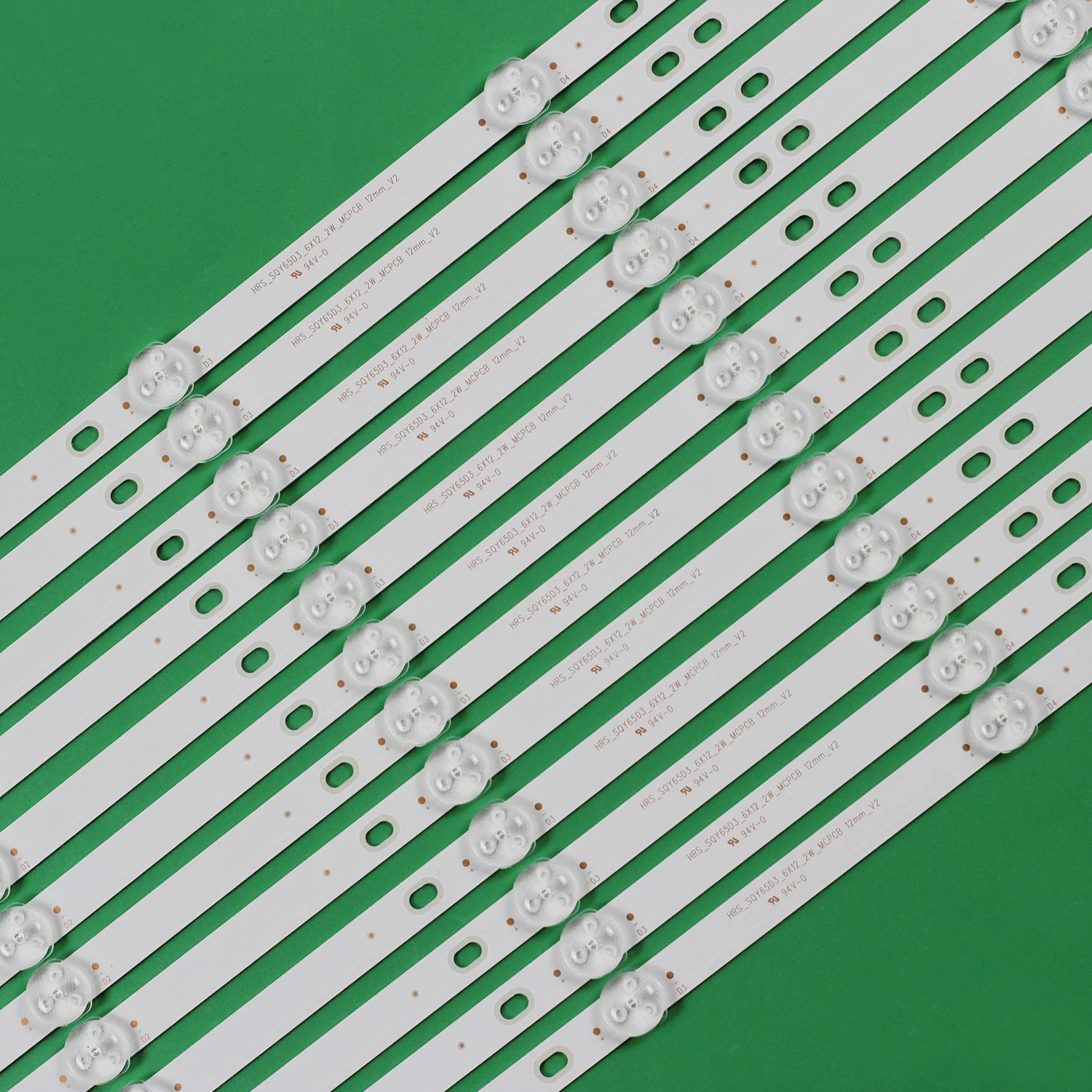 Faixa de LED para RAC, RNSMU6540, RTU6549-C, RNSMU6536, HV650QUB-F9A, 12mm, V2, JL.D65061330-031DS-M_V02, 12PCs