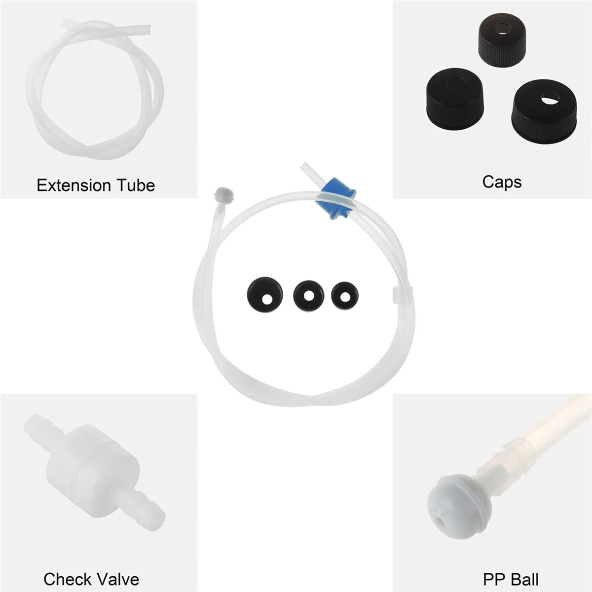 Sink Soap Dispenser Extension Tube Kit 45Inch with Check Valve, No Need to Fill the Little Bottle Again LZB