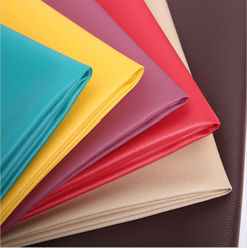 50CM*138CM Litchi Pattern Faux Leather Fabric For Sewing Artificial Synthetic Pu For DIY Bag Shoes Material Hademade Fabric D30