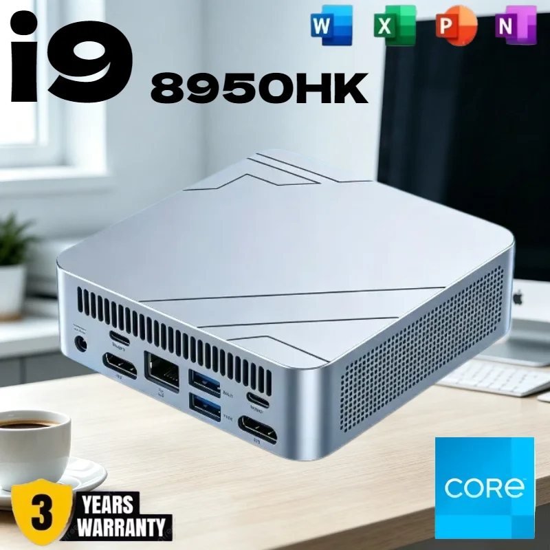 

High‑Performance Mini Desktop PC Core i9 8950HK Portable Powerful Mini PC 16GB RAM Large Storage Gaming Desktop Unit