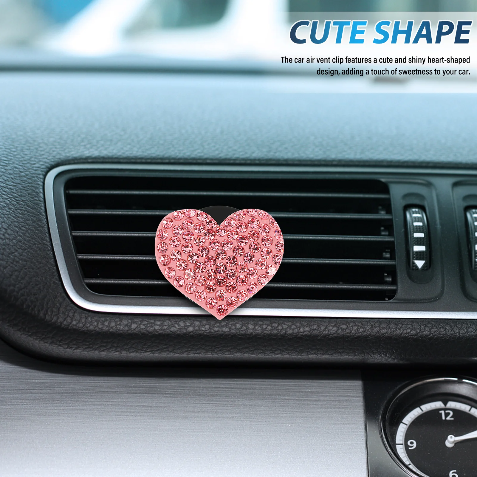 

4 Pcs Pink Car Air Vent Clips Heart Shaped Aromatherapy Diffuser Fragrance Accessories Cute Car Decorations Sturdy Plastic