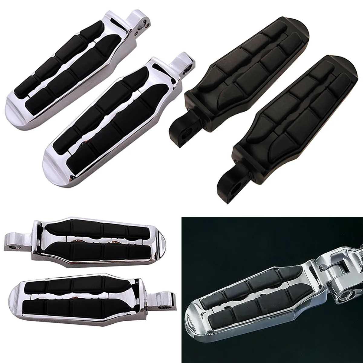 

CNC Aluminum Motorcycle Foot Pegs Footrest 2x Male Mount For Harley Sportster Iron Touring Custom Dyna Fat Bob Softail Fat Boy